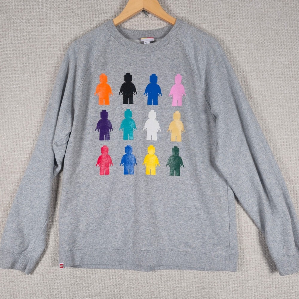Lego x Target Mens Gray Graphic Minifigure Raglan Sweatshirt Size M